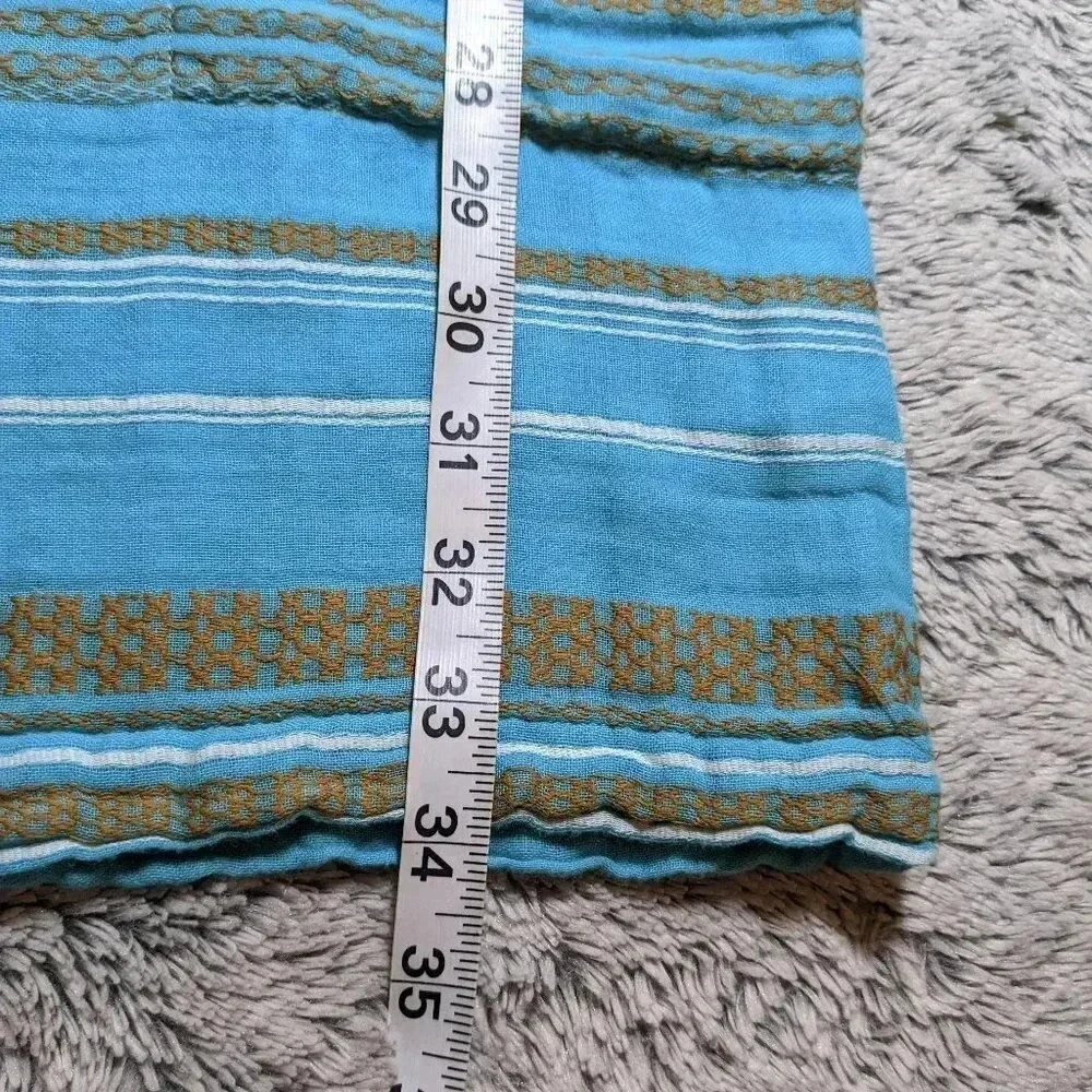 Ace & Jig Dress Turqoise Blue Pockets Striped Button Long Sleeve Size XS